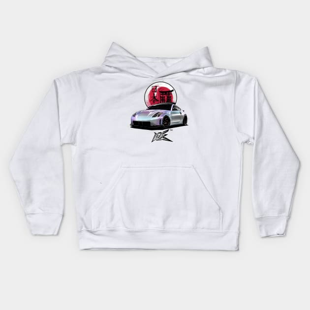 nissan nismo 350z pearl white Kids Hoodie by naquash